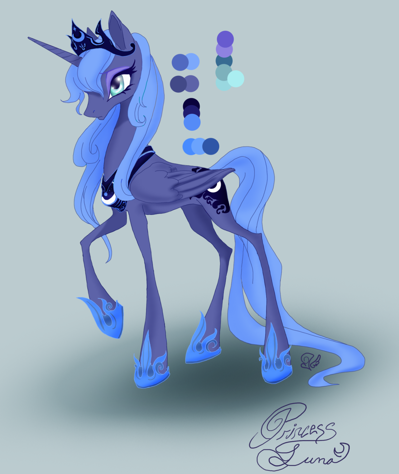 fire-star-animations: Princess Luna doodle. I had the sketch months ago, and finally