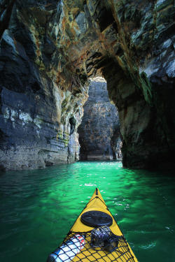 patagonia:  Exploring emerald sea caves on
