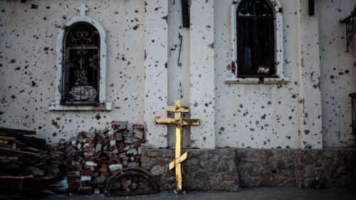 Iversky Monastery (est. 2001), Donetsk.The monastery was heavily damaged during the Battle of D