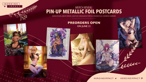  PIN-UP MERCH REVEAL  A metallic foil postcard set featuring Beidou by @elusivelisa-blog-blog_, Jean