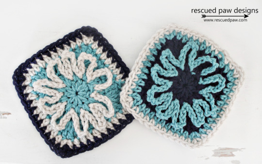 Blooming Flower Crochet Square Pattern : Rescued Paw Designs