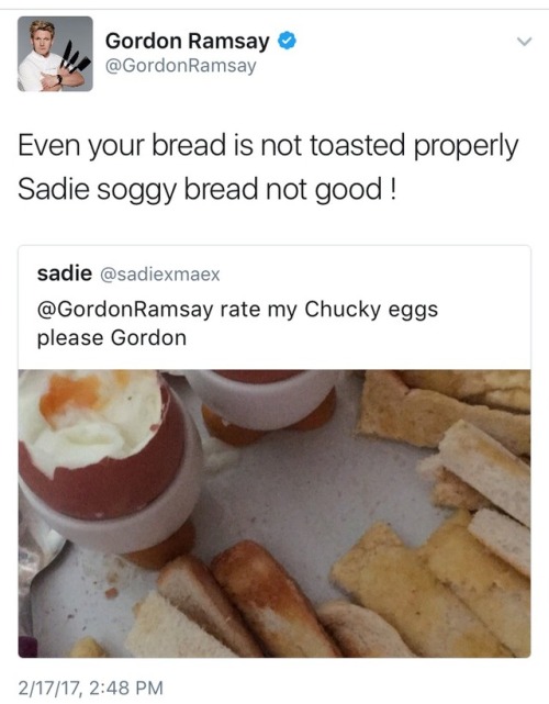 scorpia6:cirque-du-flippidido:weavemama:GORDON RAMSEY’S TWITTER CRITIQUES IS WHAT WE NEED IN TIMES L