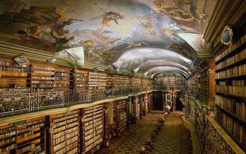 Grandiose Baroque Library in Prague Is a Stunning Kingdom for Books | via Prague&rsquo;s Klement