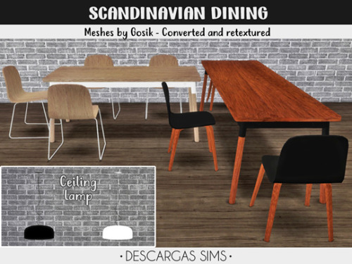 Scandinavian Dining-Meshes by Gosik, converted and retextured-5 items:▪ Table 2x1 (8 swatches)▪ Tabl