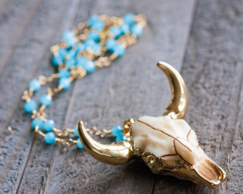 Golden Cow Skull Necklace //AmeyaaJewelry