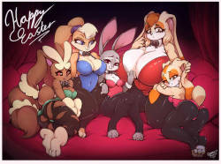 secretlysaucy: HAPPY EASTER! A little thanks to everyone for all the support you’ve given me over the past year, you peeps are the best :3 For real tho; if you could only pick one bunny, who would you take home with you? PATREON I FURAFFINITY I DEVIANTART