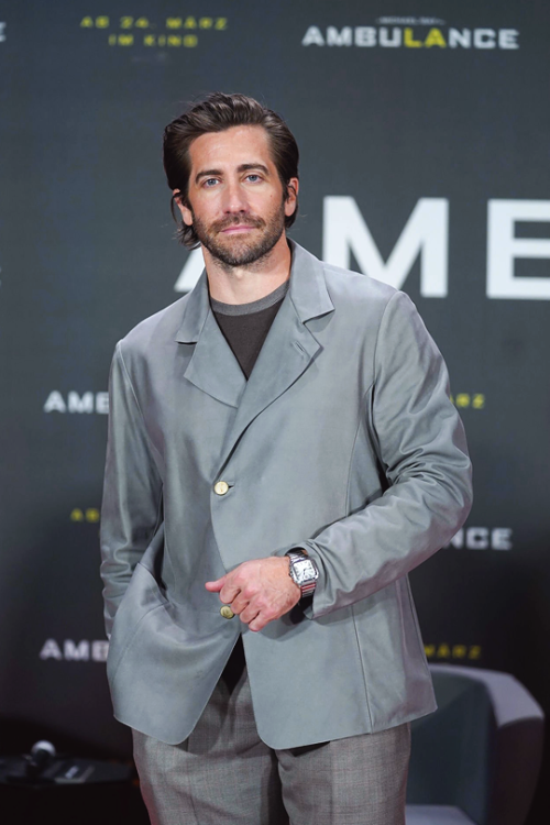 Jake Gyllenhaal at the “Ambulance” Press Event on March 22, 2022 in Berlin.