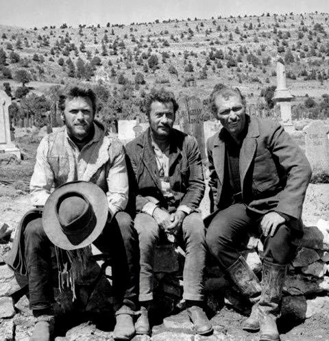 matarifes:  Clint Eastwood, Eli Wallach, Lee Van Cleef on the set of The Good, The Bad, And The Ugly