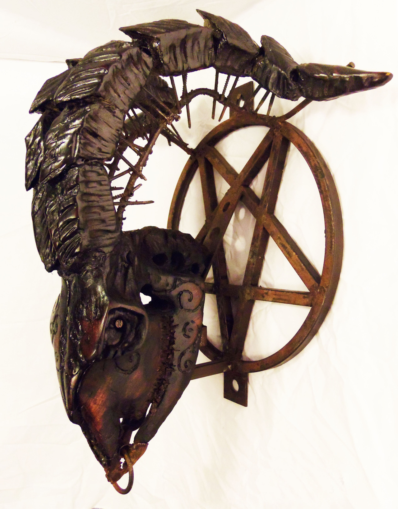 sacrificialskarricide:  Capra Satanicus Hircus no.2 Wood, Metal 2013  Killian Skarr
