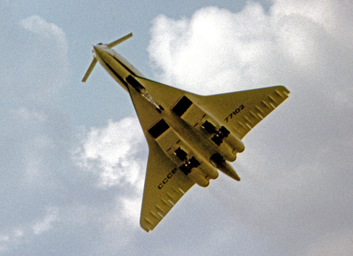 The first Tupolev TU-144S at the Paris Air Show in 1973. The plane would crash the next day, killing