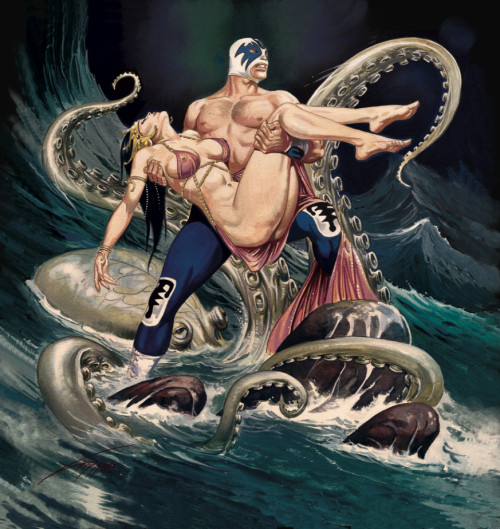 ianbrooks:  Pulp Art Covers by Rafael Gallur In a perfect world, there would be a lot more mystery and noble crime-fighting luchadores. Sadly, we havent reached that pinnacle just yet, but we can get close to it with the the pulp artwork of Rafael Gallur,