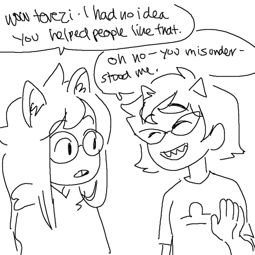 i had an ask asking about a jadedave/karezi double date but i only drew terezi and