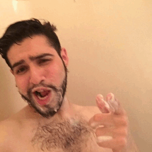 hairy-chests:  that1cameraguy:  Who wants to help me wash my face pubes.👨🏻🚿   cute