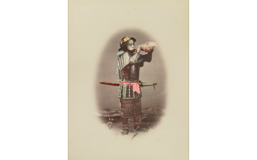 Samurai,1890s hand colored photographs