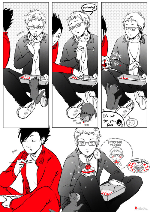 i-like-to-look-at-your-back:  My share / Your share Here’s my Haikyuu!! Winter Holiday Exchange 2014 gift that I’ve secretly done for kitten  / whyiskisehere . I should wait till 31st to un-anonymous myself but, well, whatever, I just want to show