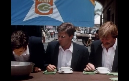 Hot Resort the bad guys lose the game and they have to eat a disgusting soup for advertising purpose