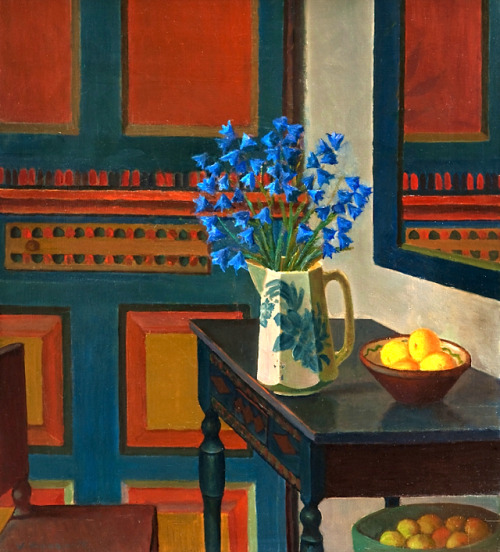 terminusantequem: Veikko Vionoja (Finnish, 1909-2001), Interior, 1975. Oil on canvas, 81 x 73 cm