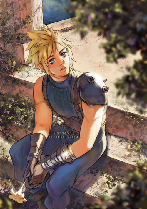 [Holding My Thoughts in My Heart.]After the events of FF7, it’s said that Cloud got a job deli