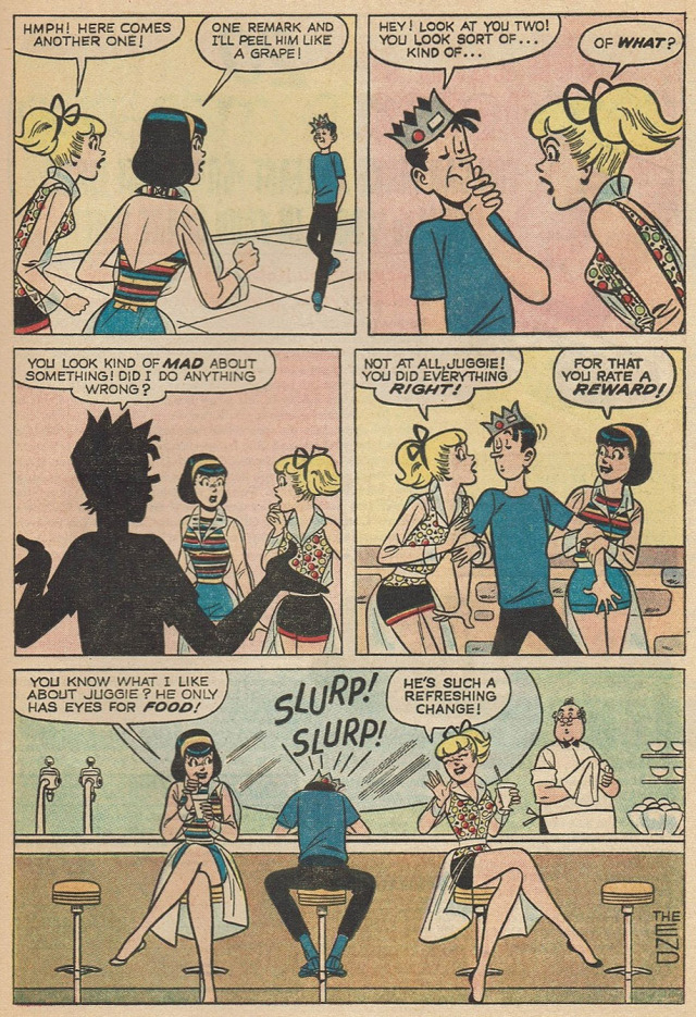 From The Observers, PEP Comics #174 (1964).Thanks for the tip, @daphnesvieira! ♥ #bughead#jughead jones#betty cooper#veronica lodge#pop tate#old comics#digest comics#pep comics #bughead high school #bughead rain#bughead diner#bughead streets#bughead skinship#bughead hangout#bughead laughing#bughead eating#the observers