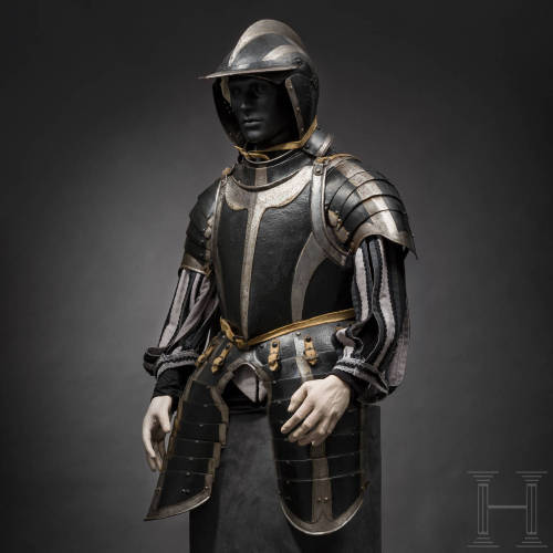 peashooter85: German black and white armor, 16th century.from Hermann Historica