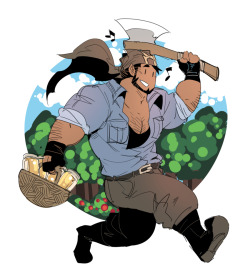 gengacanvas:  I draw plenty of Duke these past few days. It’s almost therapeutic because I made a new farmer in Stardew Valley named Duke, and so far he became a rather sustainable forager.Also drew him with my friend’s Stardew Valley winemaking farmer,