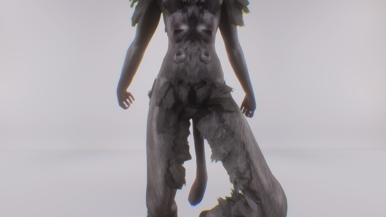 immersivebodies:  Here are some more close-up shots. The fur on the legs is at the