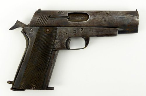 fmj556x45:Vietnamese Copy 1911 .45 ACP caliber pistol. Vietnamese made copy of Colt 1911, one of the