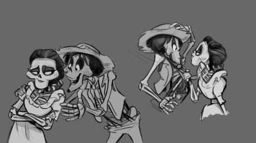 theysayitsonlyapapermoon: Trying to draw two skeletons interacting is like trying to build a jigsaw 