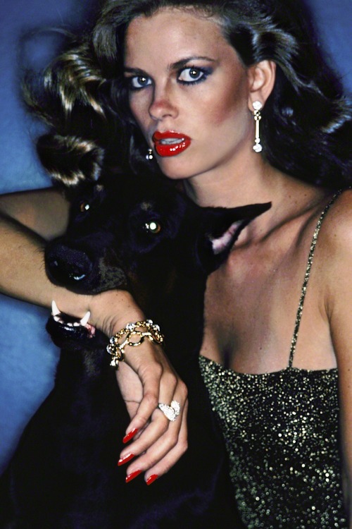 ohyeahpop: ‘Fetching is your Dior’, Lisa Taylor & Doberman for Christian Dior Jewelry, 1976 - Ph