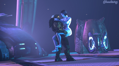 slendistry:  Master Chief and Cortana Scene build previewThere’s a lot of lights in this scene so I dread to think of what the final render time will be. I really didn’t like the last scene build so I thought it would be best if I changed it up. I