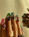 whimsigothwitch:Yall- glass stained acrylic nails