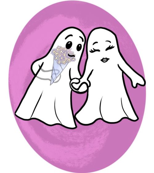 Spooky romance #artspam #art #drawing #digitalart #procreate #love #romance #ghosts #cute #proposal 