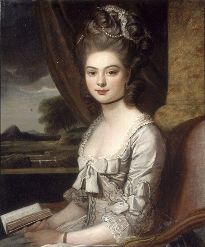 rococophile:Nathaniel Dance-HollandPortrait of Miss. Hill.Oil on canvas c. 1770.