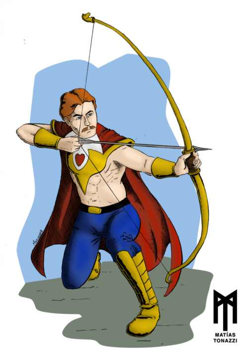 BowMember of Princess Adora’s rebellion, from She-Ra.Medum: blue pencil for the sketch; ink fo