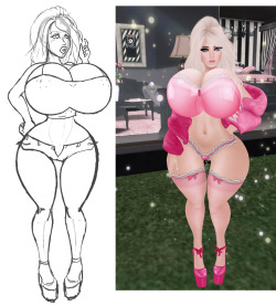 ditzydollydaydream:  ryu-machinae:here’s a rough sketch of Dolly yet again lost in thought ^^ I mostly used her super sexy valentine outfit for a refference. Shes gonna be helping me practice BE sequencing by being the subject, and this will be the