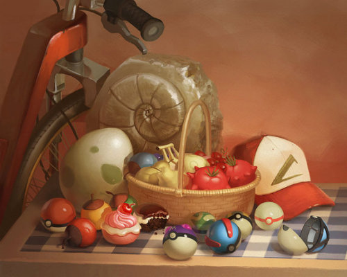 retrogamingblog: Nintendo Still Life Paintings made by Lizustration