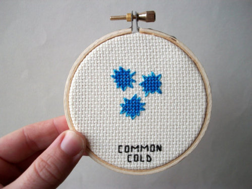 amsplendor: etsy: Alicia Watkins’ embroidered microbes. PRIONS ARE NOT MICROBES THAT BOTHERS ME. 