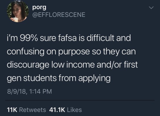 weavemama:  !!!!!!! honestly who hasn’t cried out of frustration while going through the fafsa process bc I’m pretty sure they want it to radiate hellish energy on purpose 