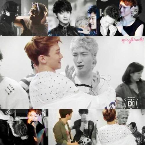 ashdkugasfdadf:Kim Jongdae is always there to comfort his members when they cry…♥♥