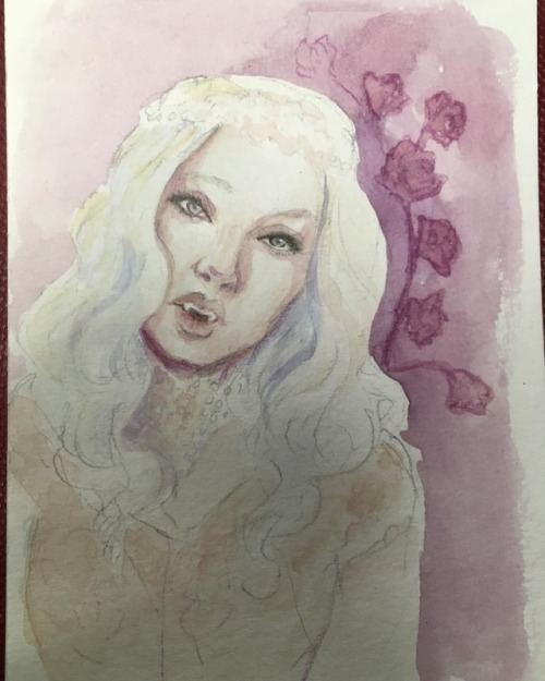 mianewarcher:#Eva #labynight #sketchcards #watercolour #vampirethemasquerade www.instagram.c