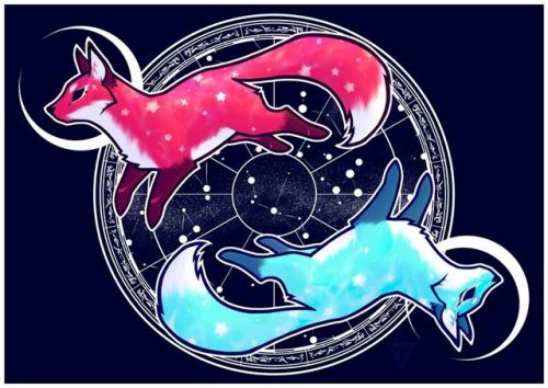 Starry Foxies by GeistVirus