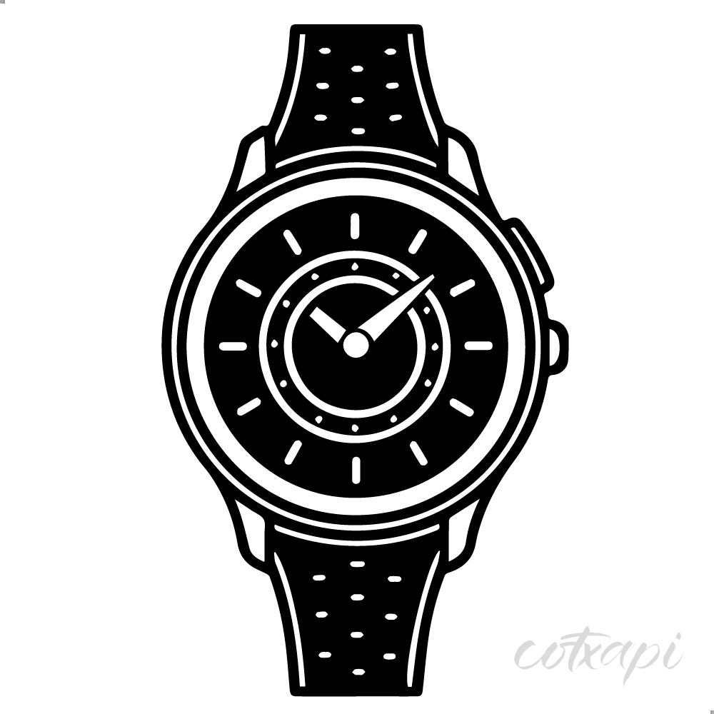 Watches icon in vector Quartz watches Chronograph watches Wrist watches outline in vector