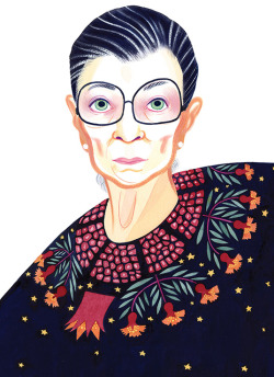 beatonna:  beouija:Portrait of the inimitable Ruth Bader Ginsburg for The Times. Thank you AD Aviva Michaelov!If you’re an RBG fan &amp; you’re into prints, you can buy a medium or large print of this piece on our shop site!  Gorgeous.  What a print!