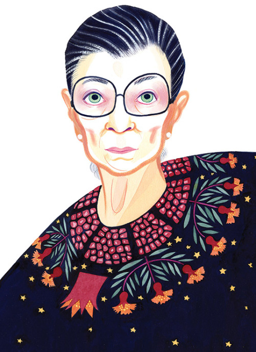 beatonna:  beouija:Portrait of the inimitable Ruth Bader Ginsburg for The Times. Thank you AD Aviva Michaelov!If you’re an RBG fan & you’re into prints, you can buy a medium or large print of this piece on our shop site!  Gorgeous.  What a print!