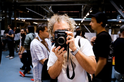 Brad Elterman with Fuji GA645W at MOSSS table