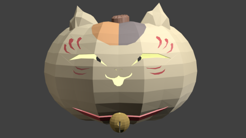 I FORGOT TO POST THIS FOR HALLOWEEN look at this spooky pumpkin nyanko i made in blender!! hes my fr