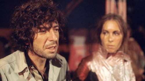 bobdylan-n-jonimitchell: Joni Mitchell, Joan Baez, Leonard Cohen at the Isle of Wight, August 1970.