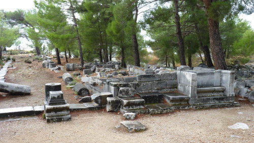 classicalmonuments:Agora of Priene &amp; Sacred StoaPriene, Ionia, Turkey3rd century BCEAgora of