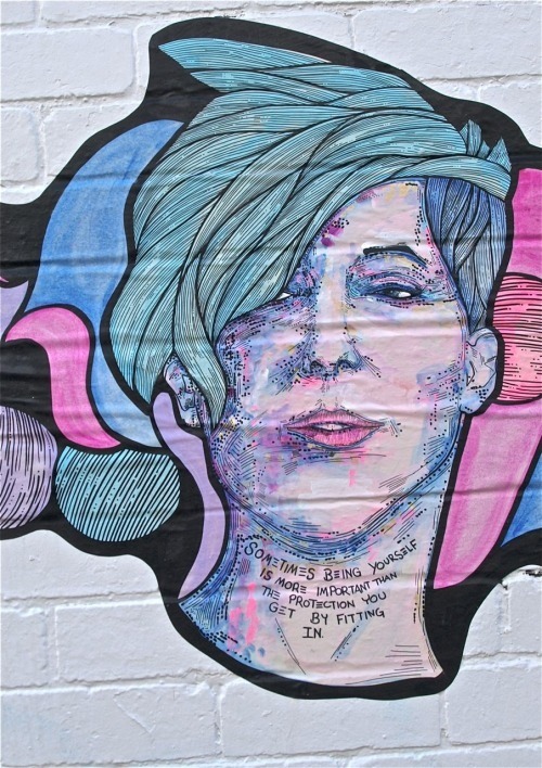 micdotcom:Stunning Australian street art shows the world the true face of LGBT people Australian street artist Astrotwitch launched “Queer the Streets“ last year based on the idea that, as they wrote on Tumblr, all the “queer community needs