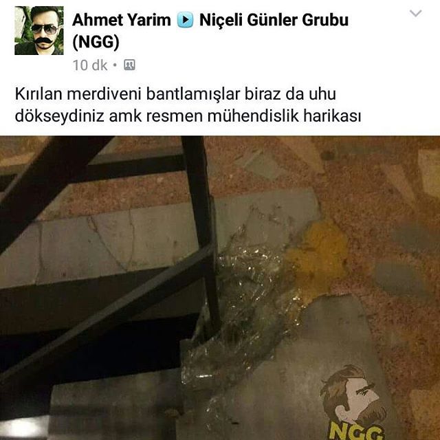 Kırılan merdiveni...